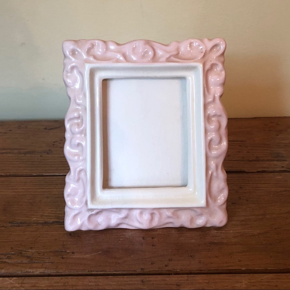 Vintage Pink Ceramic Picture Frame